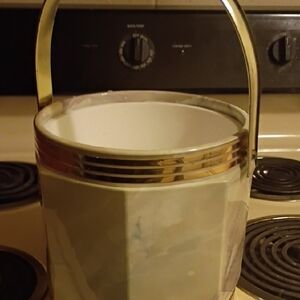 Elegant Silver and White Ice Bucket